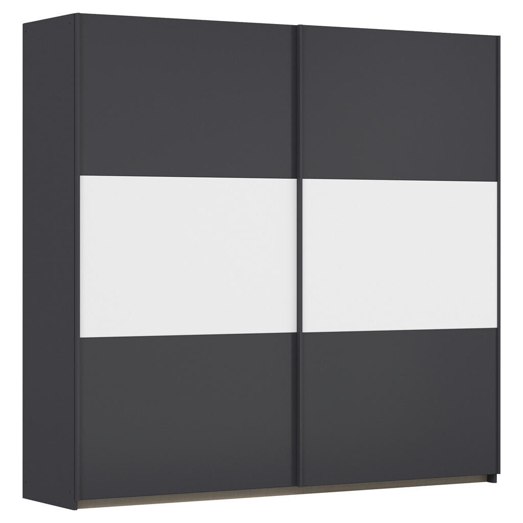 Rauch Möbel ŠAT. SKRIŇA S POSUV. DVERAMI, sivá, biela, hliníková, 218/210/59 cm