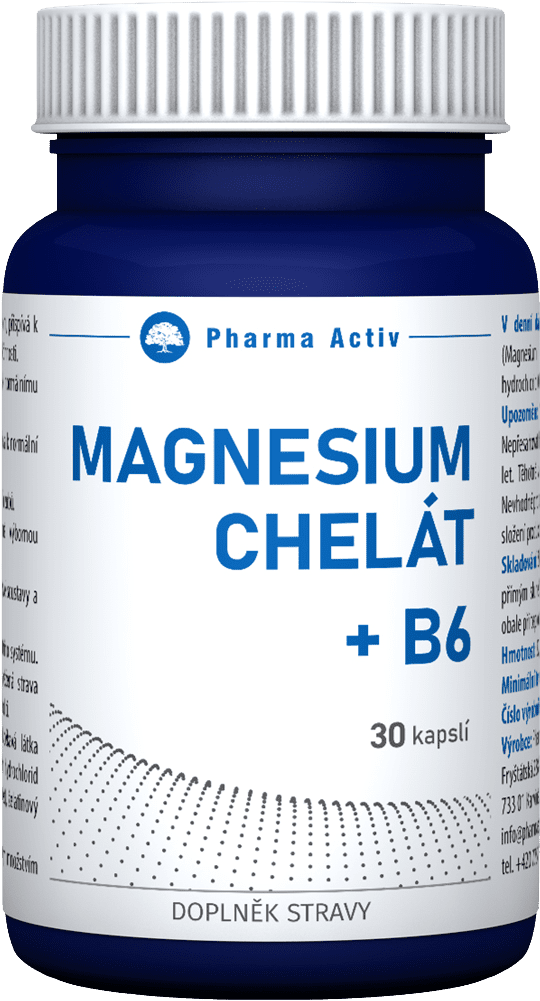 PHARMA ACTIV Magnesium Chelát + B6 30 kapsúl