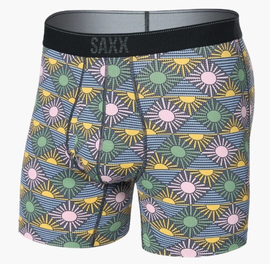 Saxx QUEST QUICK DRY MESH BOXER BRIEF FLY rise and shine-ebony Veľkosť: XXL