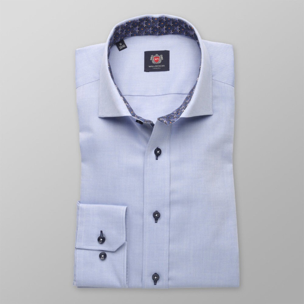 Pánska slim fit košeľa London (výška 176-182) 8374 vo svetlo modré farbe