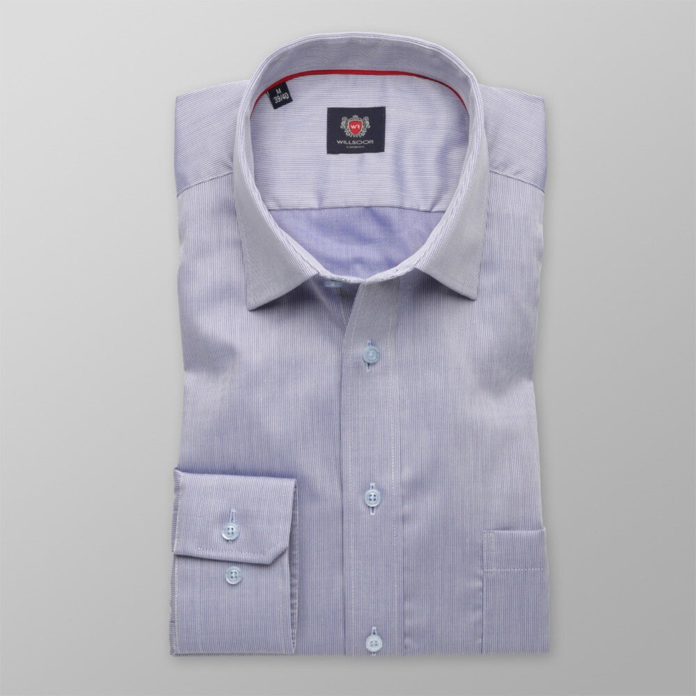 Pánska slim fit košeľa London (výška 176-182) 8598 v modré farbe s úpravou 2W Plus