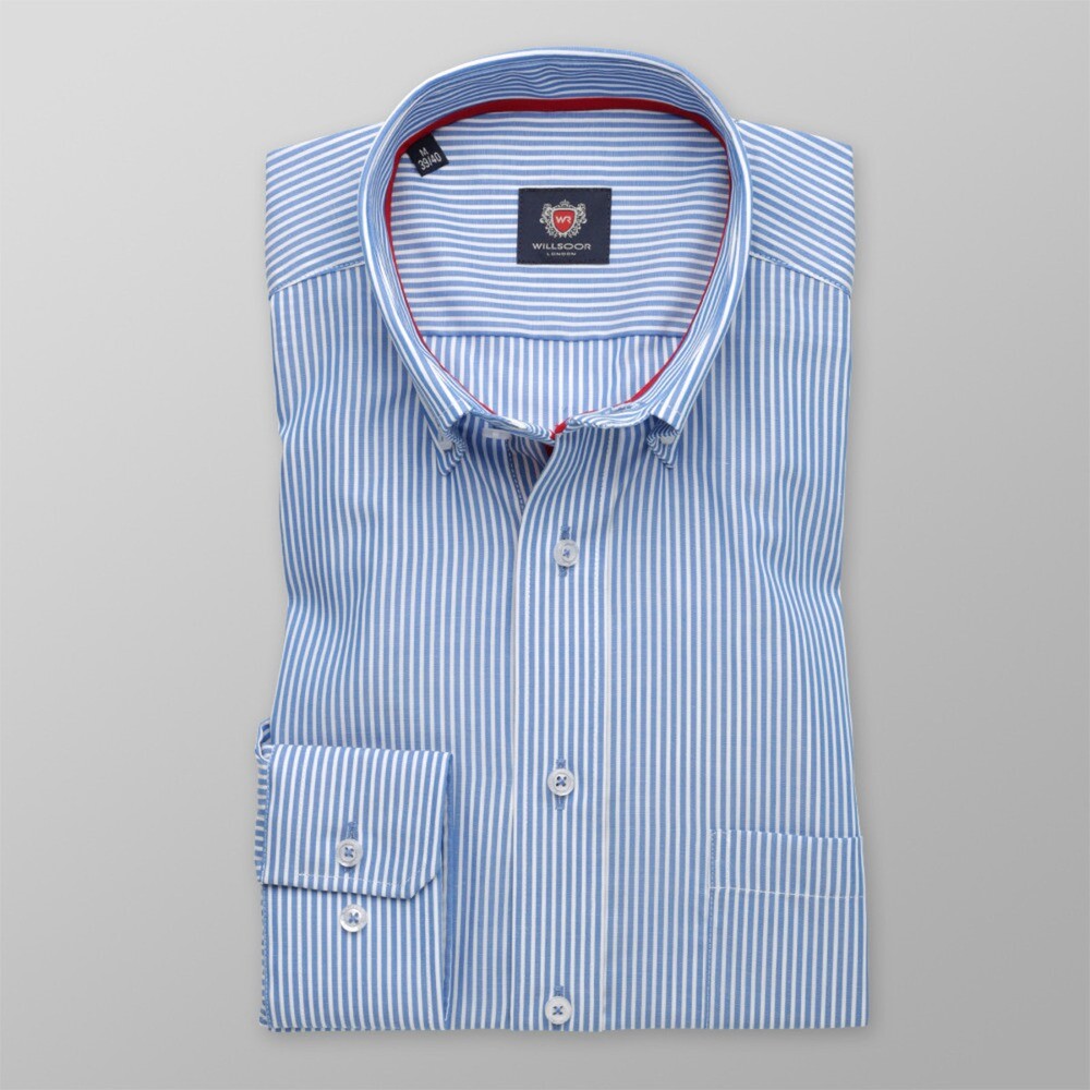 Pánska slim fit košeľa London (výška 176-182) 8647 s pásikmi a úpravou 2W Plus