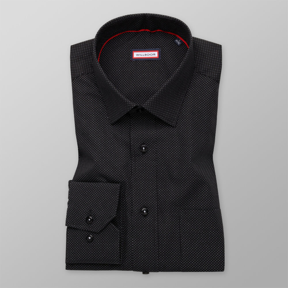 Košeľa klasická čierna s jemným vzorom (výška 176 - 182) 11026