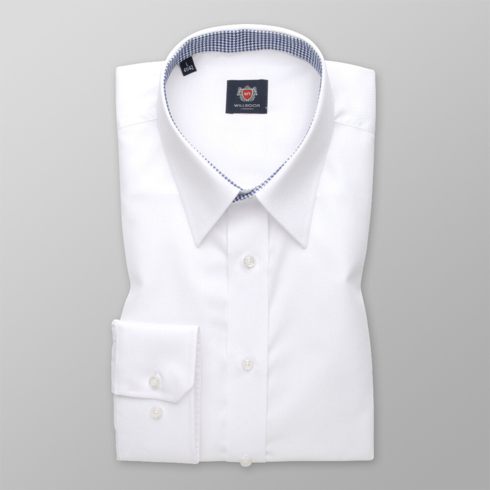 Klasická pánska košeľa biela s pepito vzorom pod golierom 14059