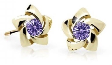 Cutie Jewellery Zlaté detské náušnice C2201-30-X-1 fialová