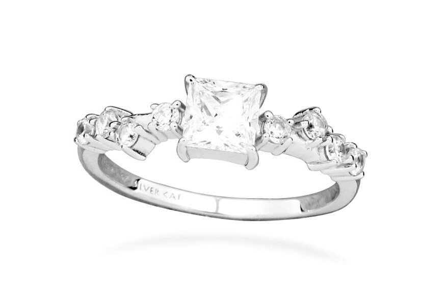 Silver Cat Strieborný prsteň s čírymi kubickými zirkónmi Classics SC616 58 mm