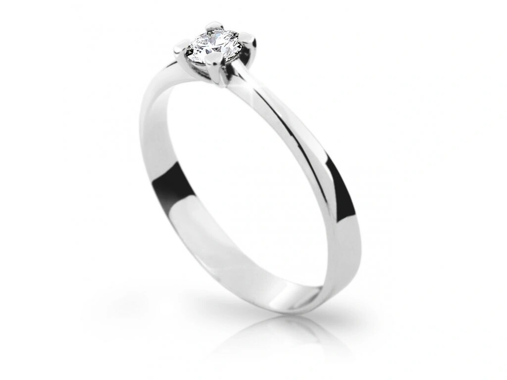 Cutie Diamonds Jemný zásnubný prsteň z bieleho zlata s diamantom DZ6899-1905-10-X-2 63 mm