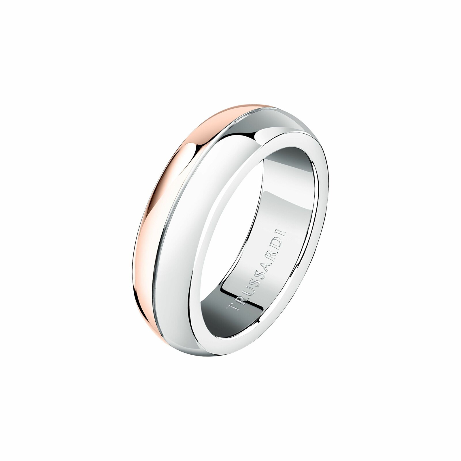 Trussardi Slušivý bicolor prsteň pre mužov T-Steel TJAXV410 67 mm