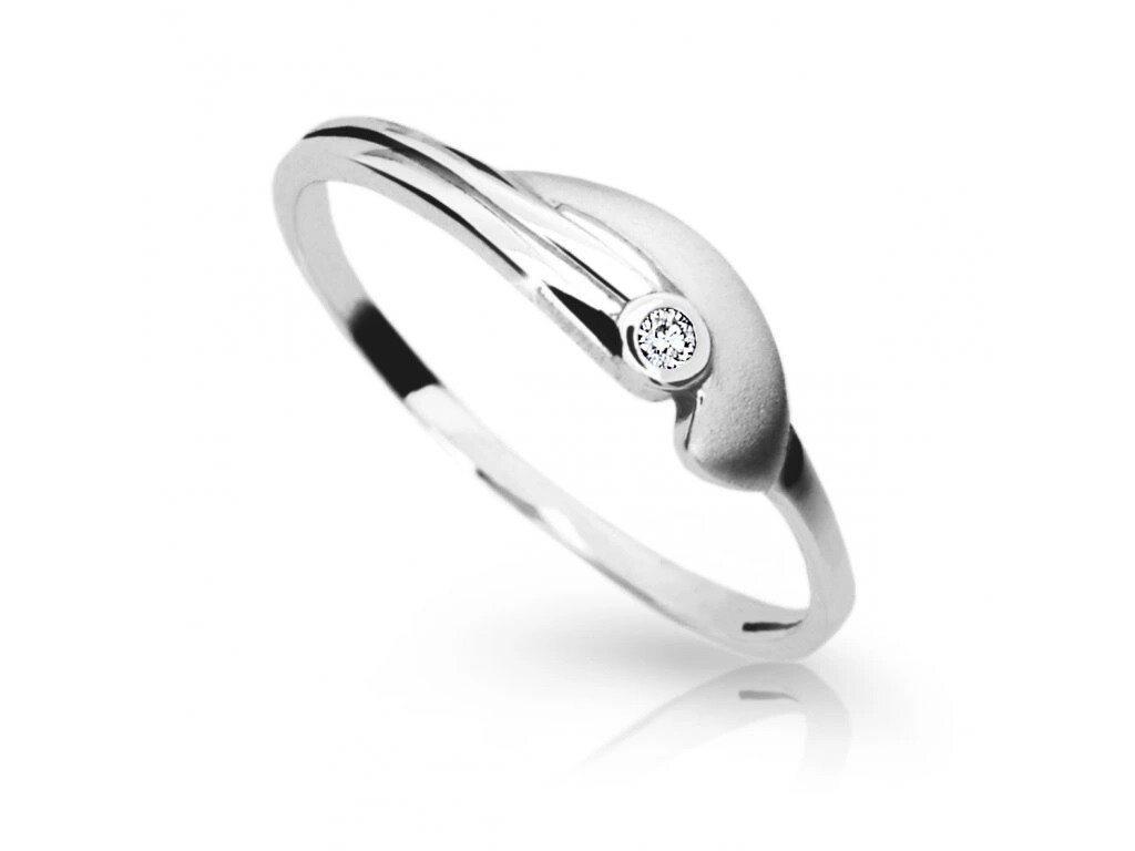 Cutie Diamonds Krásny prsteň z bieleho zlata s briliantom DZ6719-1662-10-X-2 52 mm