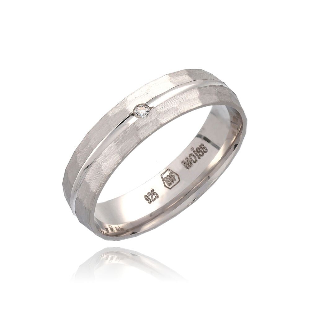 MOISS Snubný strieborný prsteň s čírym zirkónom RL000044-P 52 mm