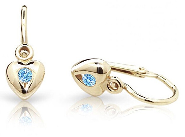 Cutie Jewellery Zlaté detské náušnice C1556-10-X-1 svetlo modrá