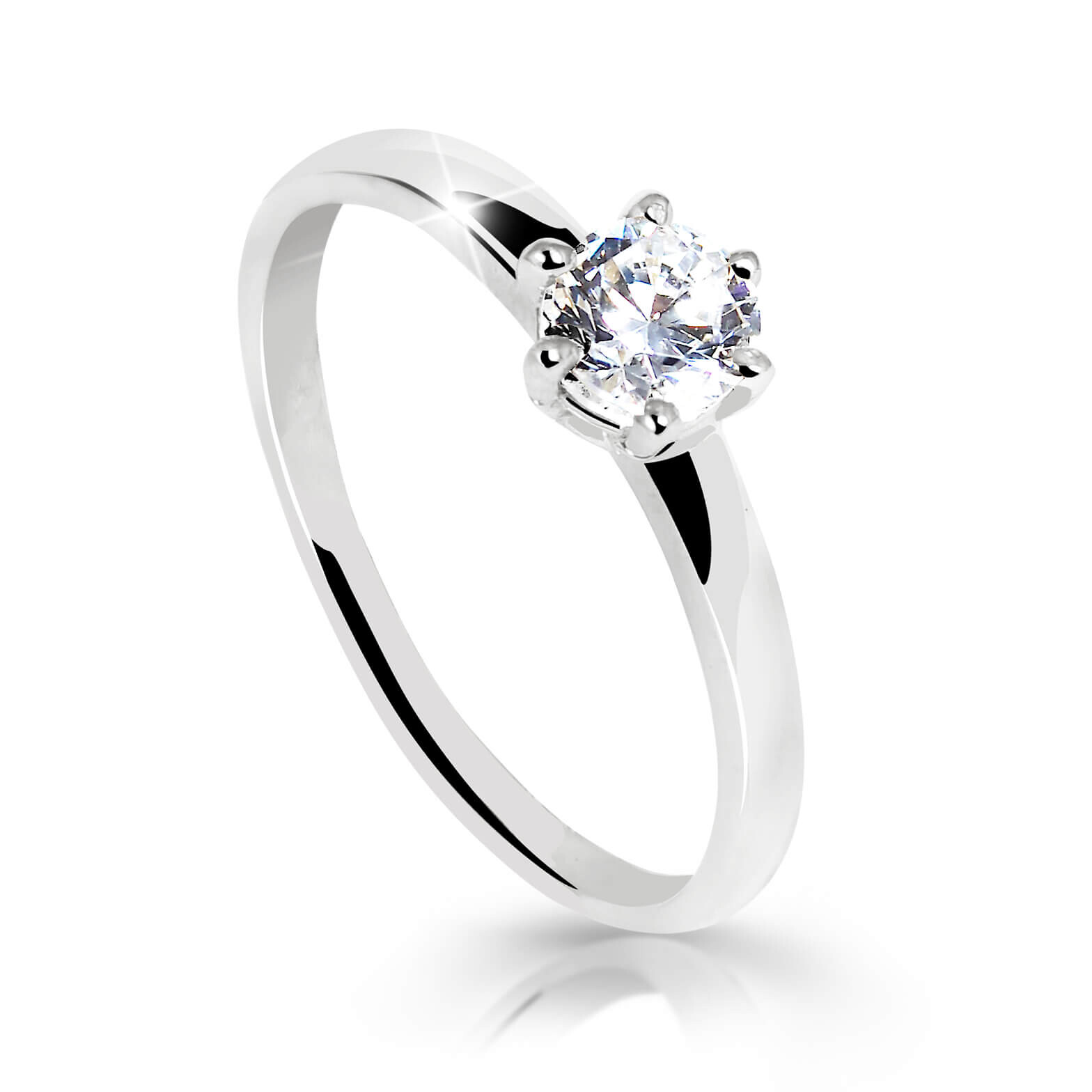 Cutie Jewellery Úchvatný trblietavý prsteň z bieleho zlata Z6485-10-X-2 55 mm