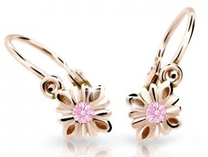 Cutie Jewellery Pôvabné detské náušnice z ružového zlata C2261-10-X-4 ružová