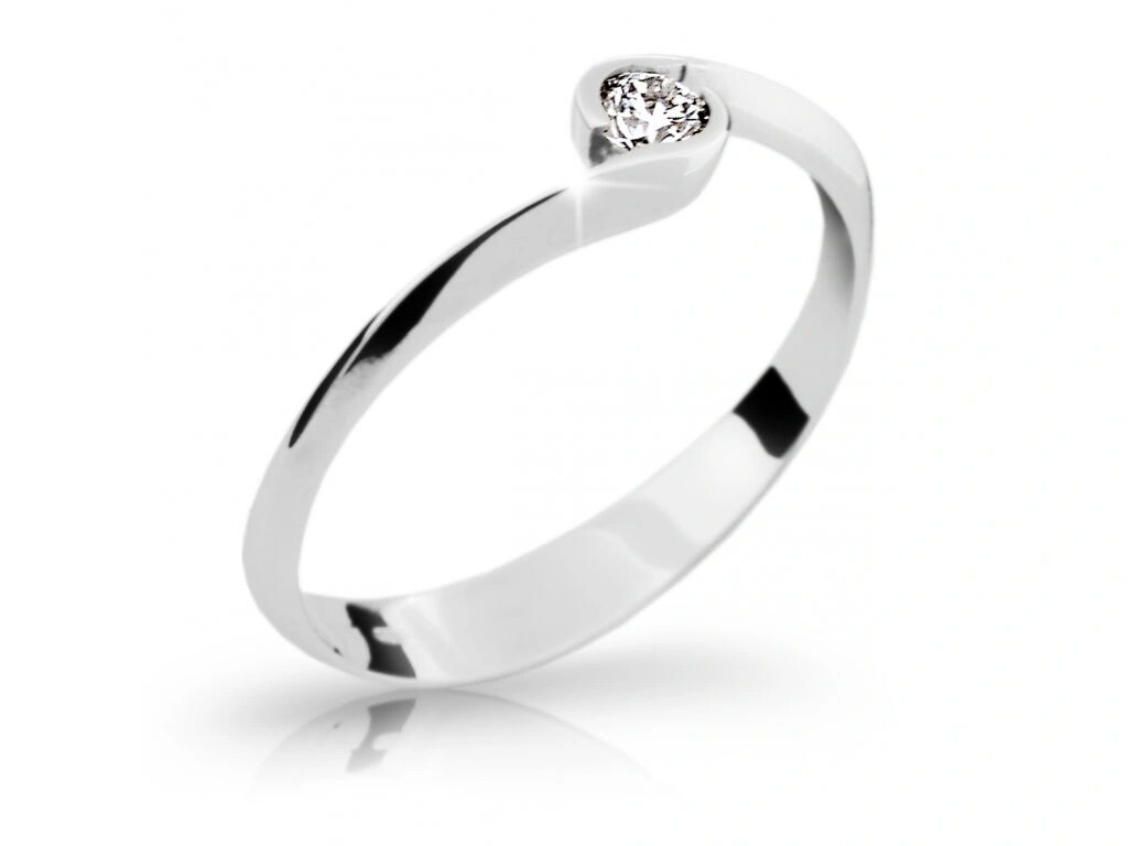 Cutie Diamonds Jemný prsteň z bieleho zlata s diamantom DZ6819-1914-10-X-2 49 mm