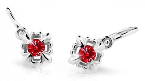 Cutie Jewellery Roztomilé detské náušnice z bieleho zlata C2212-10-X-2 červená