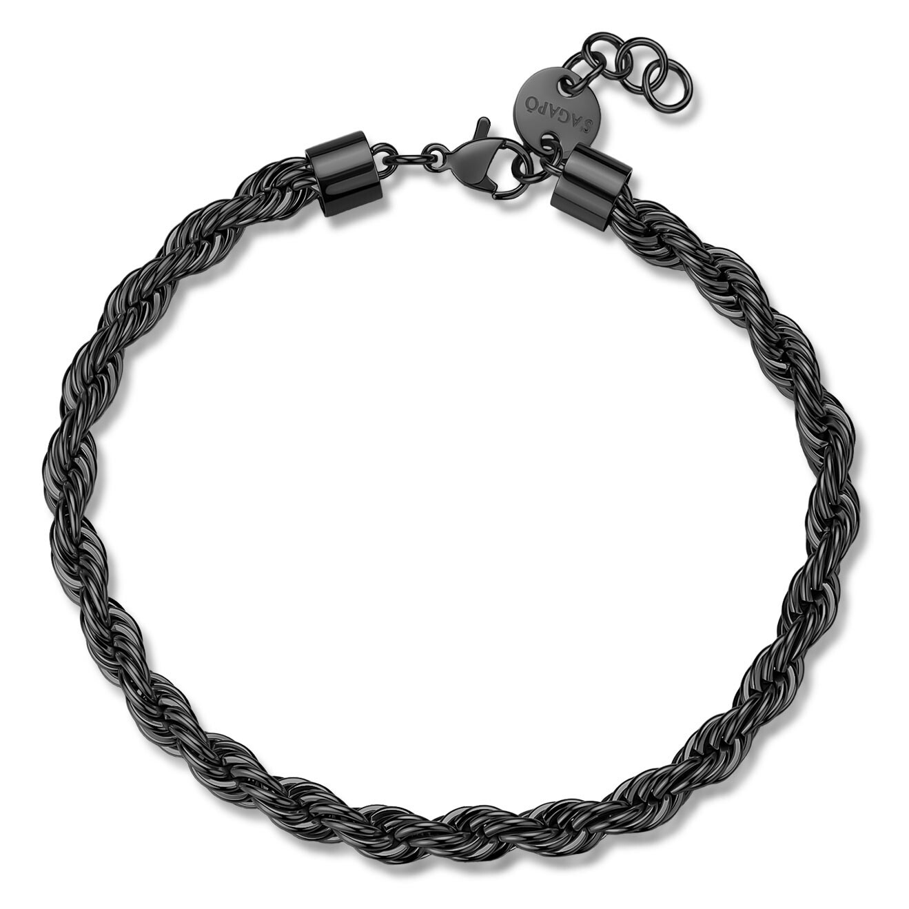 S'Agapõ Čierny náramok z ocele Valis Ripple SRP94