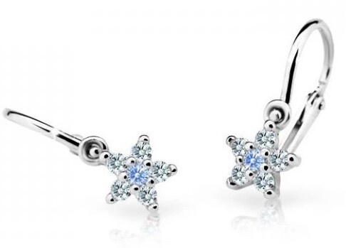 Cutie Jewellery Trblietavé detské náušnice z bieleho zlata C2118-10-X-2 svetlo modrá