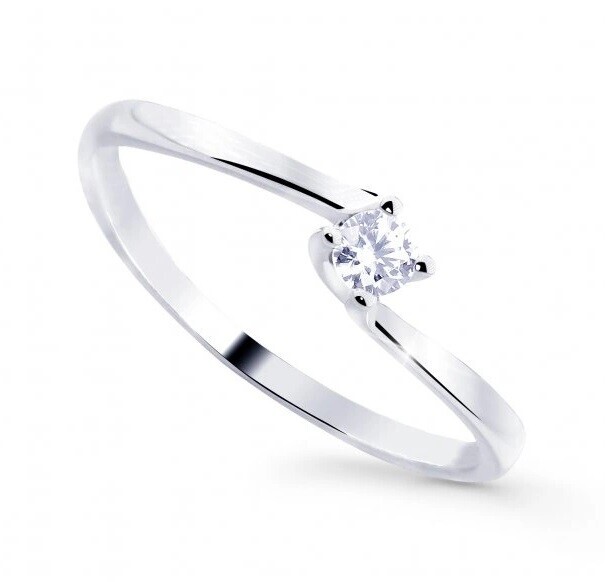 Cutie Jewellery Nežný trblietavý prsteň z bieleho zlata Z8013-10-X-2 63 mm