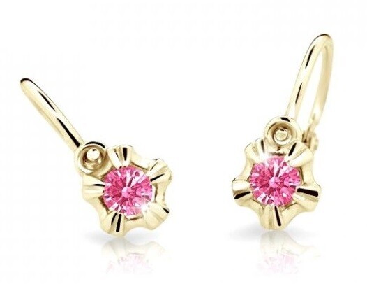 Cutie Jewellery Zlaté detské náušnice C2158-10-X-1 fuchsiová