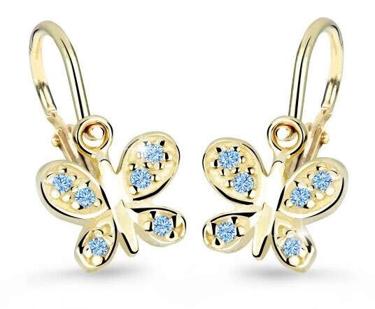 Cutie Jewellery Zlaté detské náušnice C2748-10-X-1 svetlo modrá