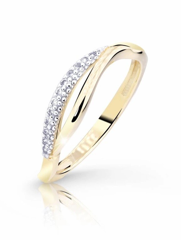 Cutie Diamonds Jemný prsteň zo žltého zlata s diamantmi DZ8054-10-X-1 56 mm