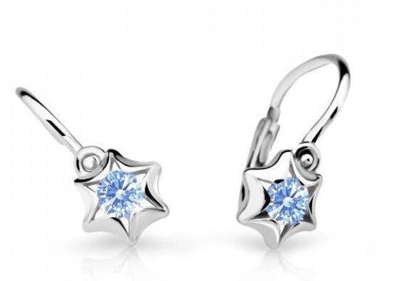 Cutie Jewellery Detské náušnice z bieleho zlata C2159-10-X-2 svetlo modrá