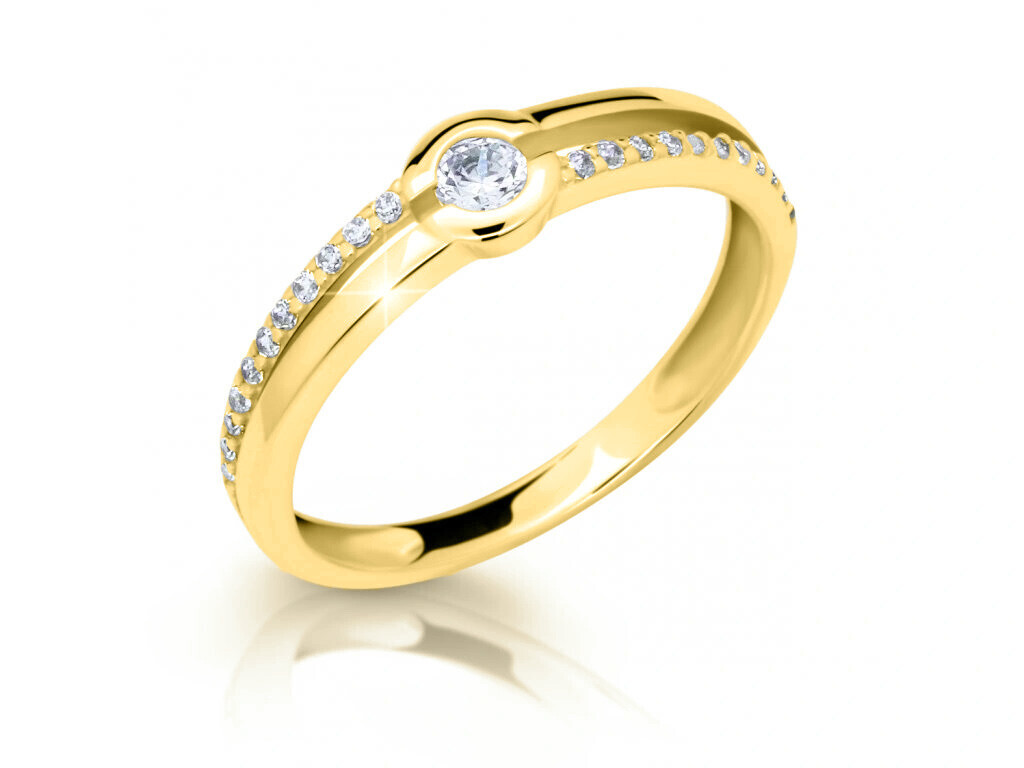 Cutie Jewellery Očarujúce prsteň zo žltého zlata so zirkónmi Z6808-2543-10-X-1 55 mm