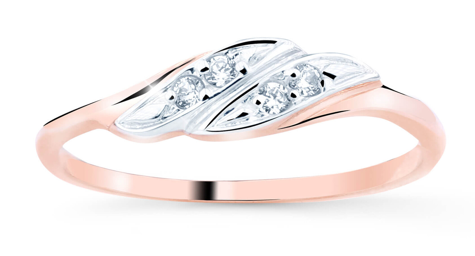 Cutie Jewellery Pôvabný prsteň z ružového zlata so zirkónmi Z8021–10-X-4 64 mm