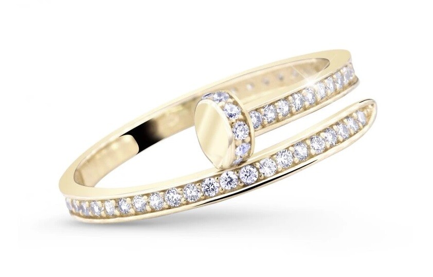 Cutie Diamonds Nádherný zlatý prsteň s diamantmi DZ5020-10-X-1 63 mm