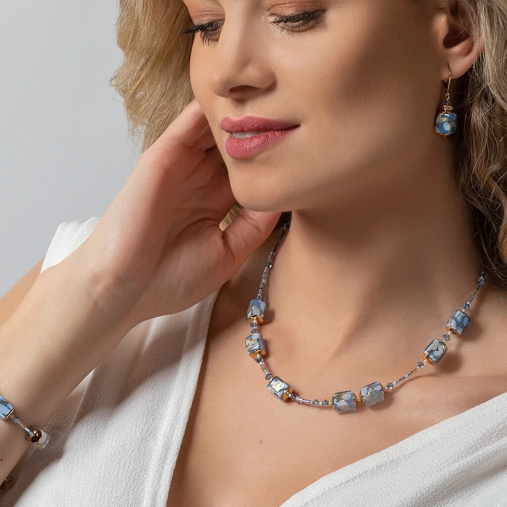 Lampglas Náhrdelník Heavenly Glow 2 s 24-karátovým zlatom v perlách Lampglas NCU60