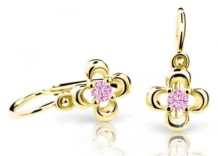 Cutie Jewellery Zlaté detské náušnice C2013-10-X-1 ružová