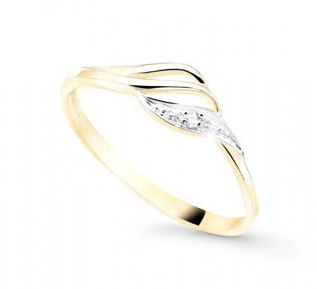 Cutie Diamonds Jemný bicolor prsteň zo zlata s diamantmi DZ8023-00-X-1 65 mm