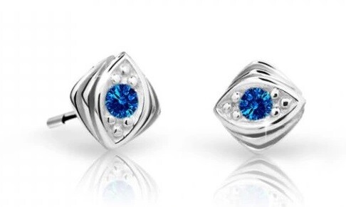 Cutie Jewellery Detské náušnice z bieleho zlata C1897-30-X-2 modrá