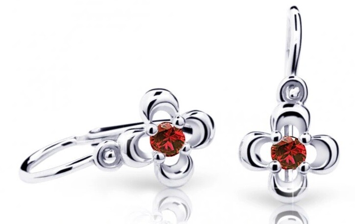 Cutie Jewellery Detské náušnice z bieleho zlata C2013-10-X-2 červená