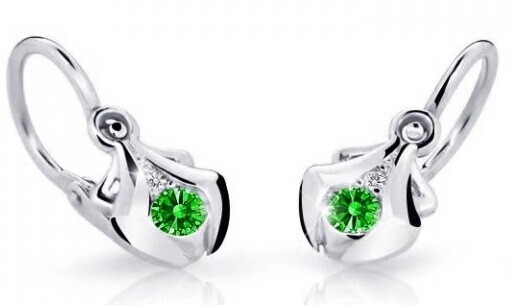 Cutie Jewellery Detské náušnice z bieleho zlata C2224-10-X-2 zelená