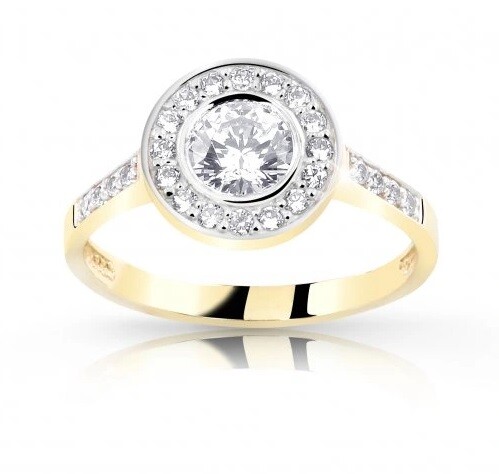 Cutie Jewellery Dokonalý prsteň zo žltého zlata so zirkónmi Z8032-10-X-1 51 mm