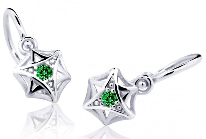 Cutie Jewellery Detské náušnice z bieleho zlata C2209-10-X-2 zelená