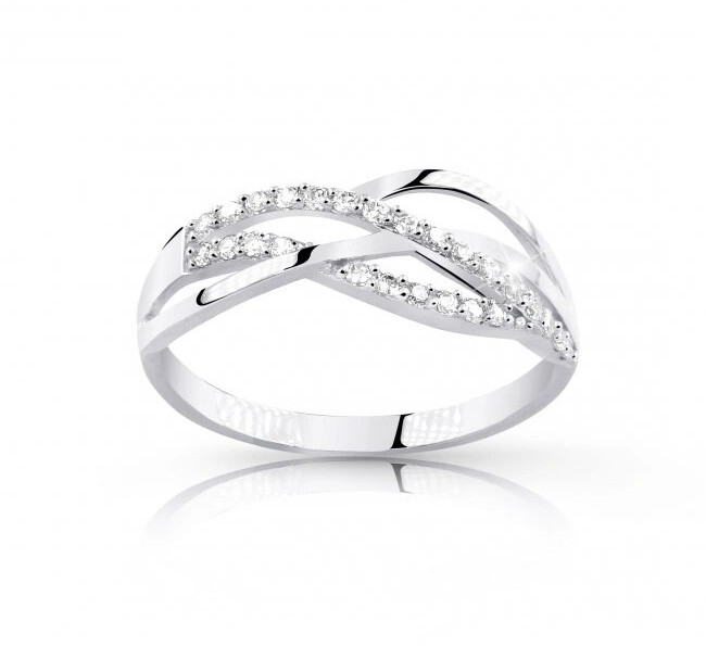 Cutie Diamonds Pôvabný prsteň z bieleho zlata s diamantmi DZ8036-10-X-2 63 mm