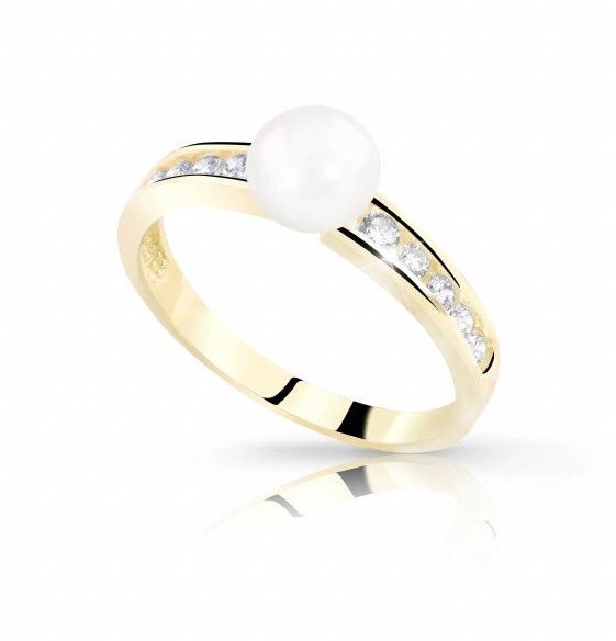 Cutie Jewellery Elegantný prsteň zo žltého zlata s perlou Z8035-10-X-1 57 mm