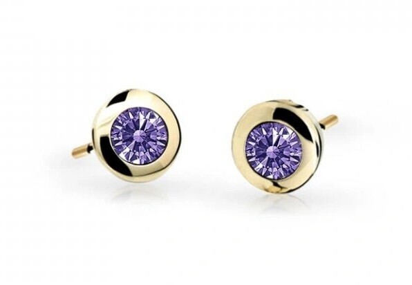 Cutie Jewellery Zlaté detské náušnice C1537-30-X-1 fialová