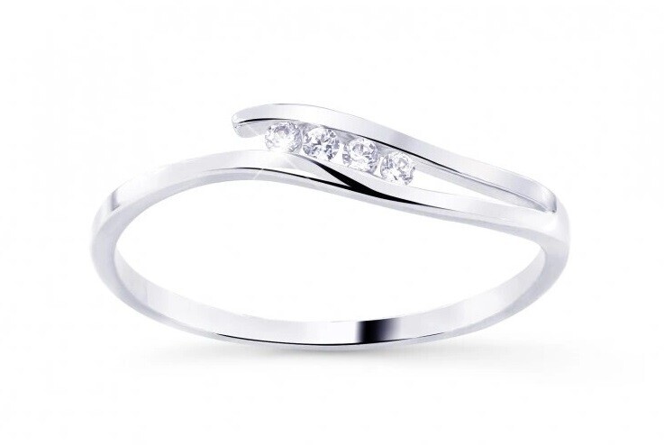 Cutie Diamonds Jemný prsteň z bieleho zlata s diamantmi DZ8026-10-X-2 55 mm