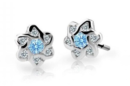 Cutie Jewellery Detské náušnice z bieleho zlata C2149-30-X-2 svetlo modrá