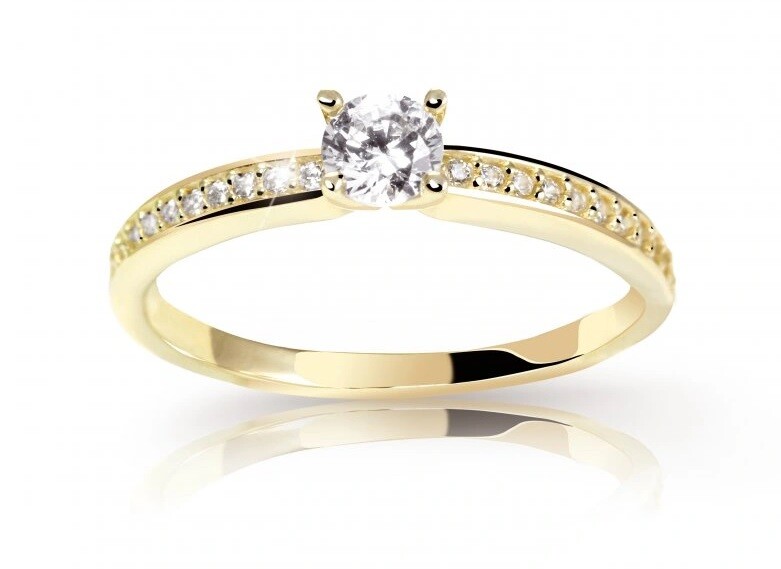 Cutie Diamonds Pôvabný prsteň zo žltého zlata s diamantmi DZ6713-2523-10-X-1 52 mm