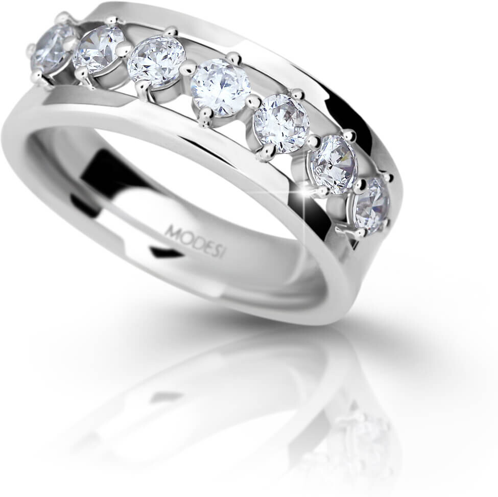 Modesi Strieborný prsteň so zirkónmi M11084 52 mm