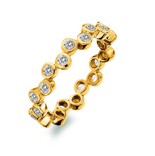 Hot Diamonds Luxusný pozlátený prsteň s topazami a diamantom Gemstone DR294 56 mm