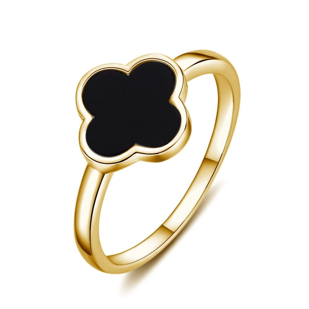 MOISS Elegantný pozlátený prsteň Quatrefoil R0004481-P 59 mm