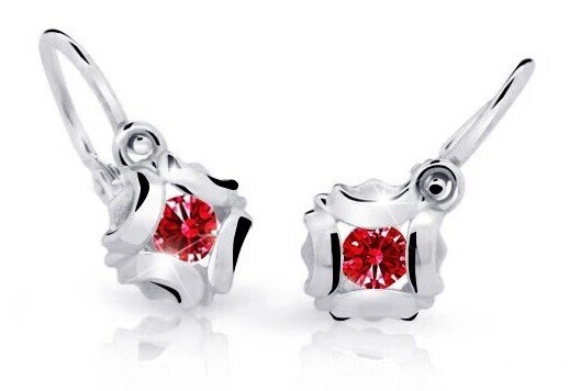 Cutie Jewellery Slušivé detské náušnice z bieleho zlata C2216-10-X-2 červená