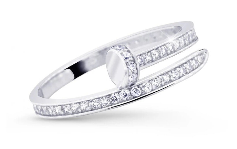 Cutie Jewellery Nádherný prsteň z bieleho zlata so zirkónmi Z5020-10-X-2 60 mm