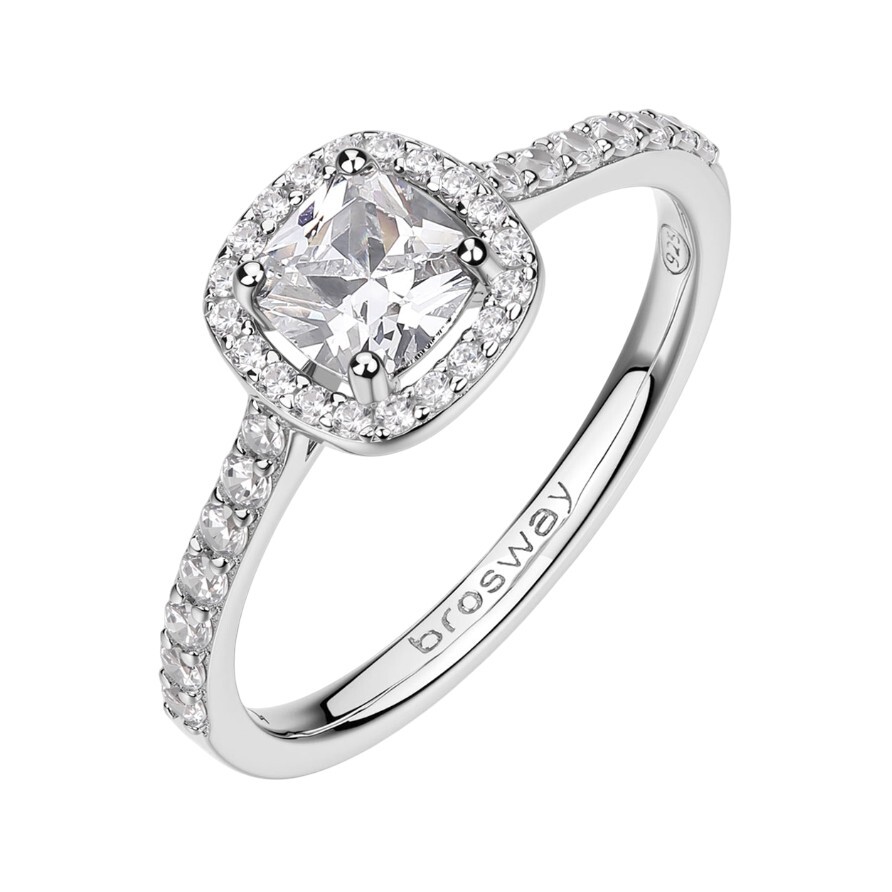 Brosway Elegantný strieborný prsteň Fancy Infinite White FIW162 54 mm