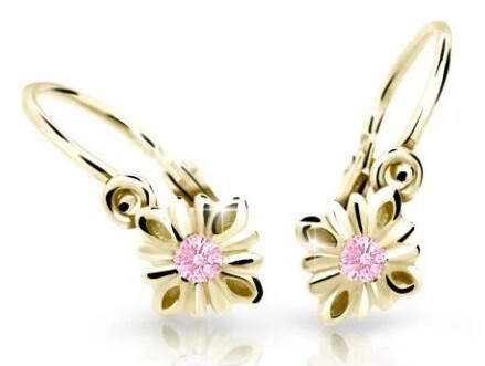 Cutie Jewellery Pôvabné detské náušnice zo žltého zlata C2261-10-X-1 ružová